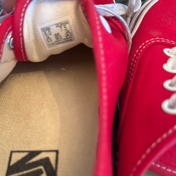 Vans Red Canvas Sneakers EUC M6 W7.5 - Picture 7 of 10